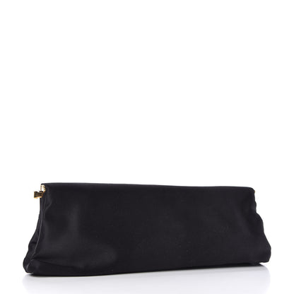 Prada Satin Pochette Clutch Black 2 of 10