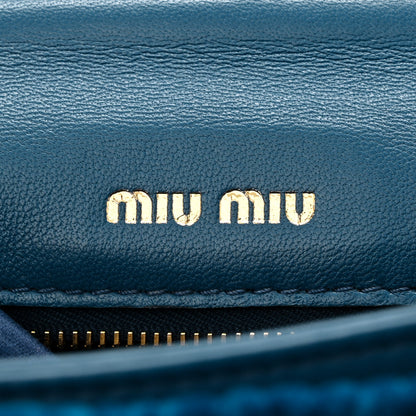 Miu Miu Velluto Matelasse Confidential Chain Shoulder Bag Cobalto 6 of 10