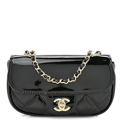 Chanel Patent Calfskin Quilted Mini Flap Black 1 of 11