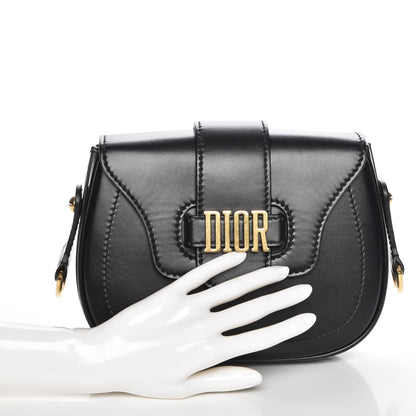 Christian Dior Calfskin D Fence Saddle Bag Black 2 of 8