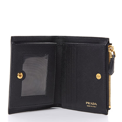 Prada Saffiano Metal Compact Wallet Black 5 of 8