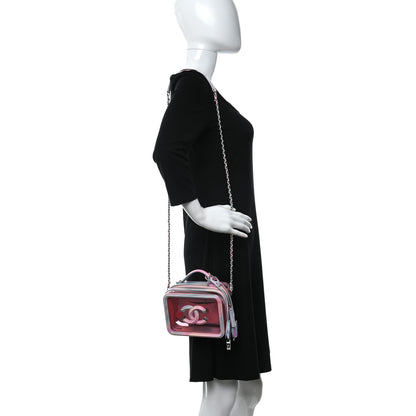Chanel PVC Patent Calfskin Patent Lambskin Small CC Vanity Case Pink 2 of 9