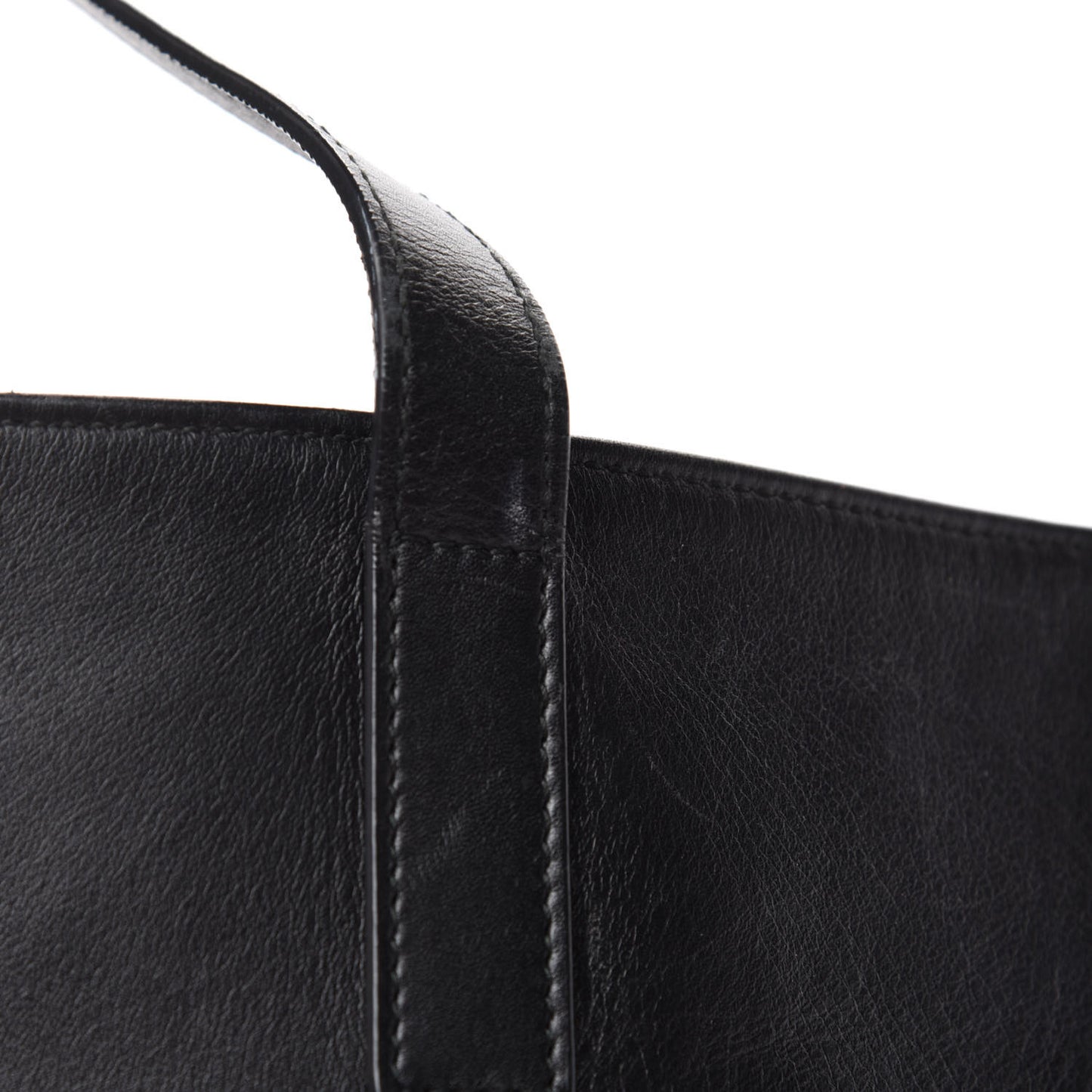 Calfskin Suede Reversible East West Shopper Tote Black