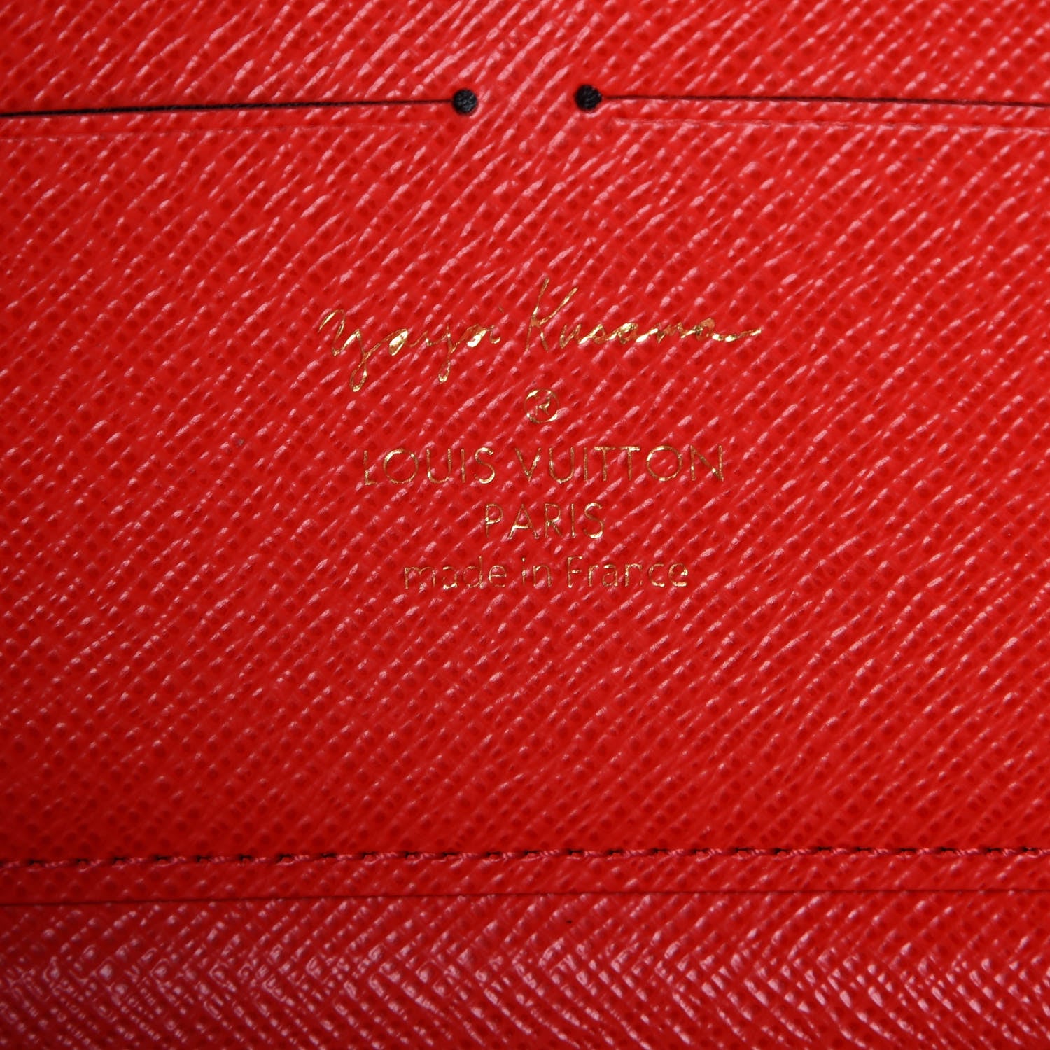 Louis Vuitton Monogram Kusama Pumpkin Dots Zippy Wallet Red 6 of 7