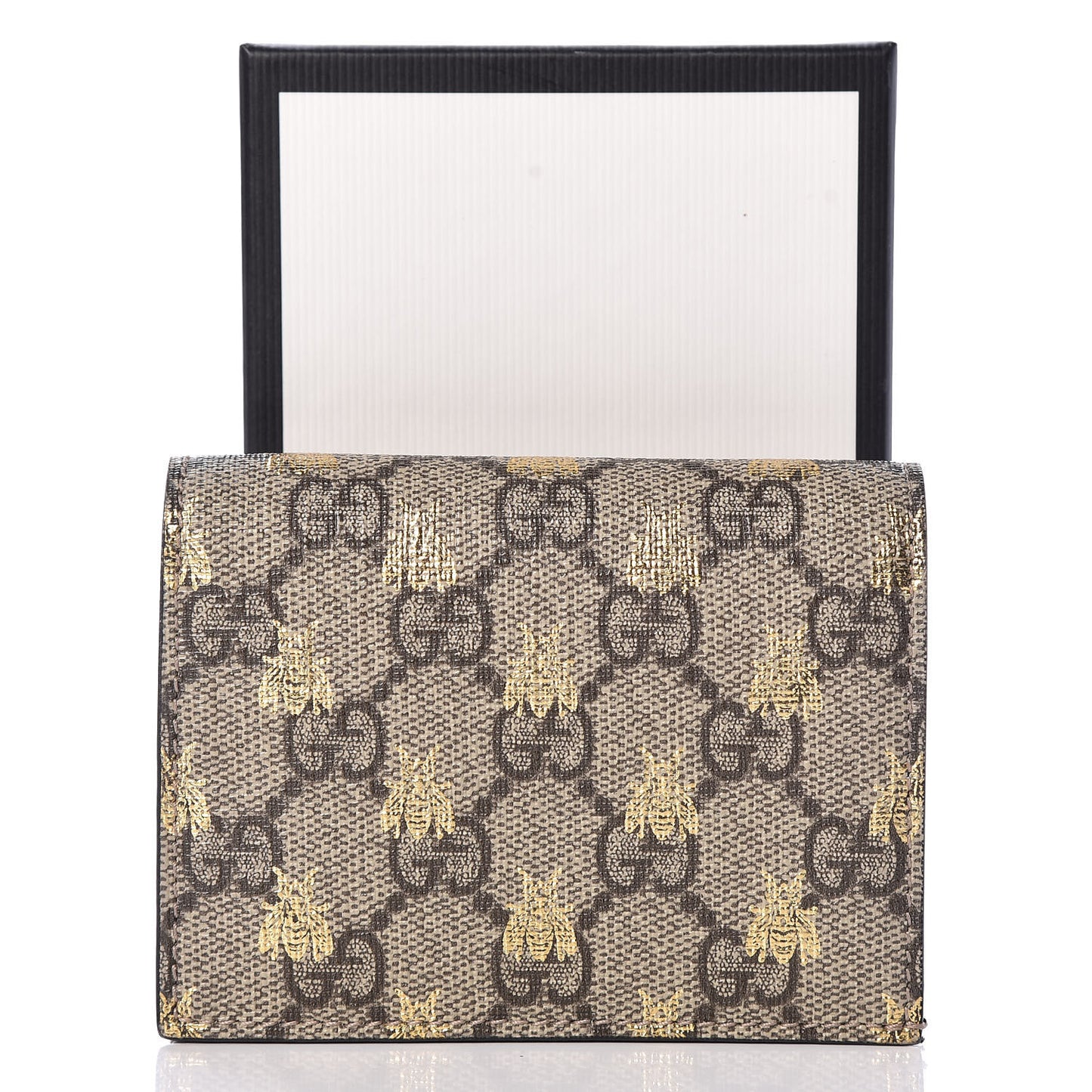 GG Supreme Monogram Bee Print Card Case