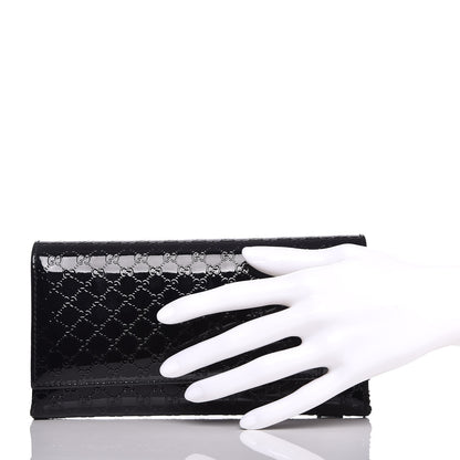 Gucci Patent Microguccissima Nice Wallet Black 2 of 6
