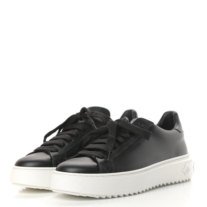 Louis Vuitton Calfskin Time Out Sneakers 37.5 Black 3 of 12