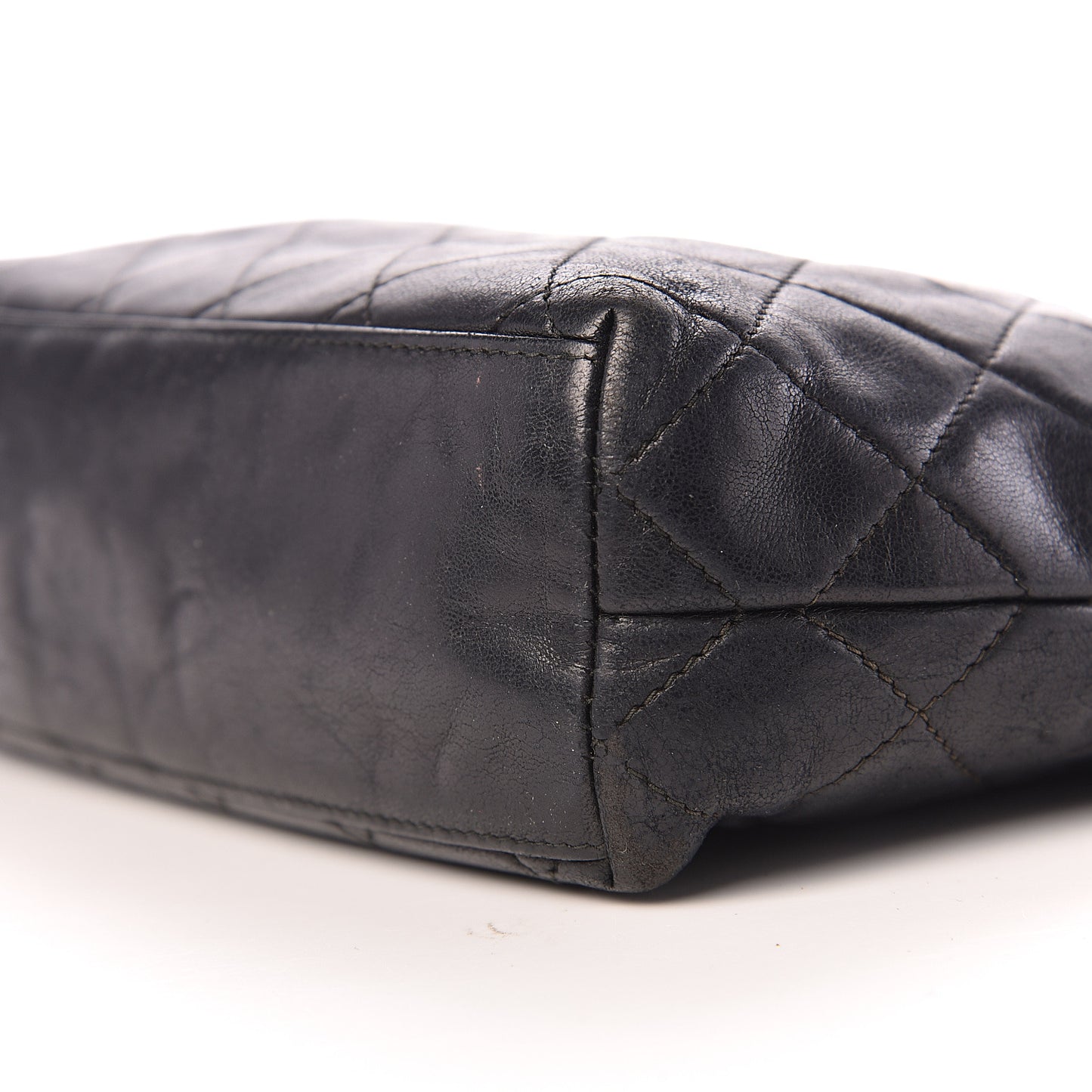 Lambskin Quilted Flap Shoulder Bag Black