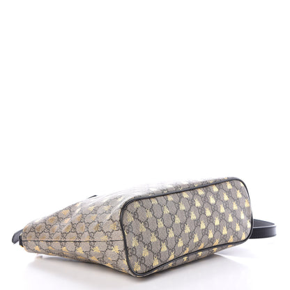 Gucci Soft GG Supreme Monogram Bees Small Crossbody Tote Beige Oro Black 4 of 9