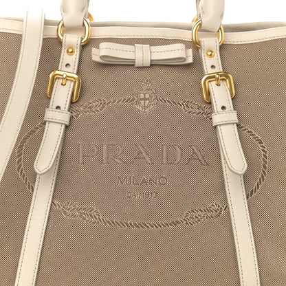 Prada Jacquard Logo Tote Corda Talco 9 of 11