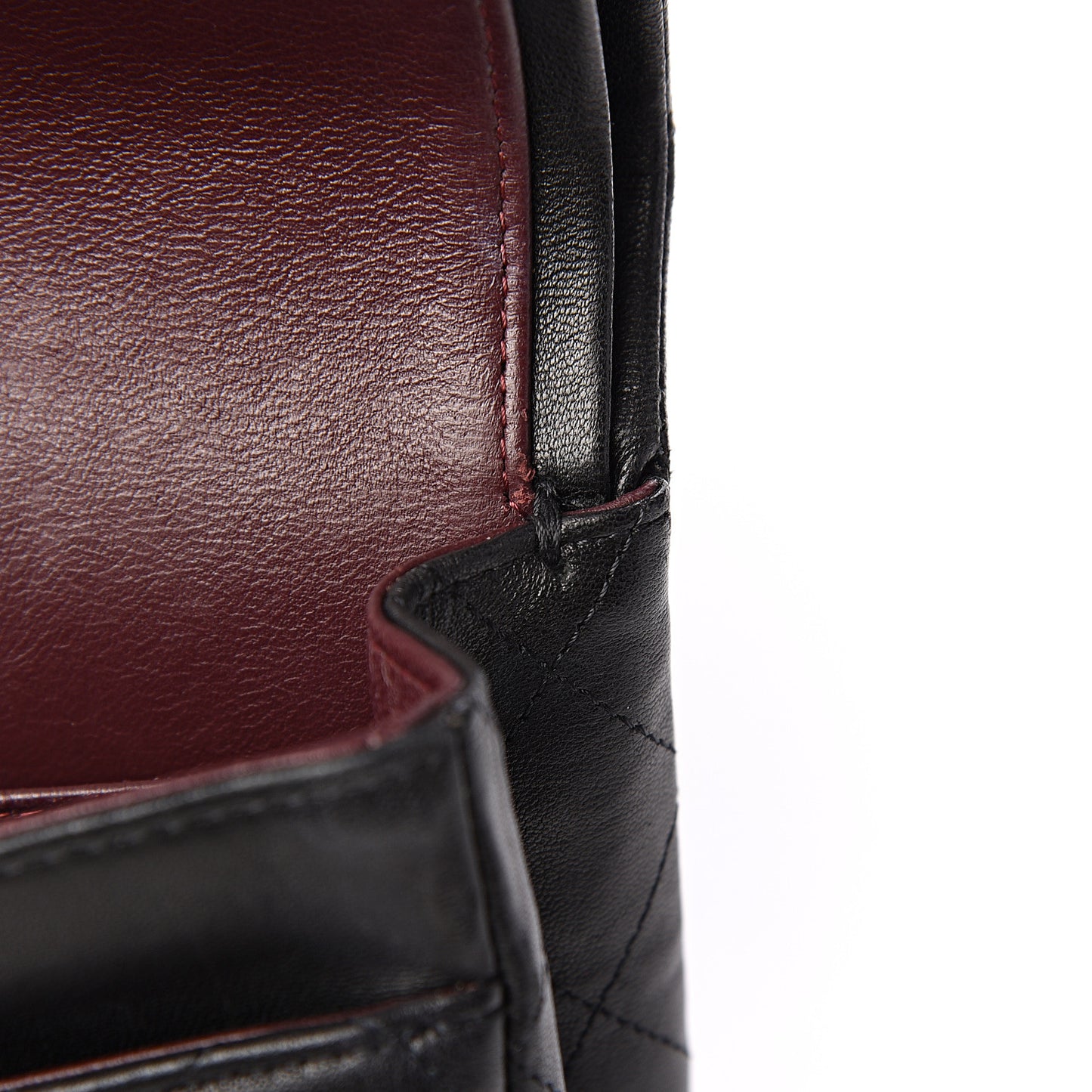 Lambskin Quilted Medium Double Flap Black