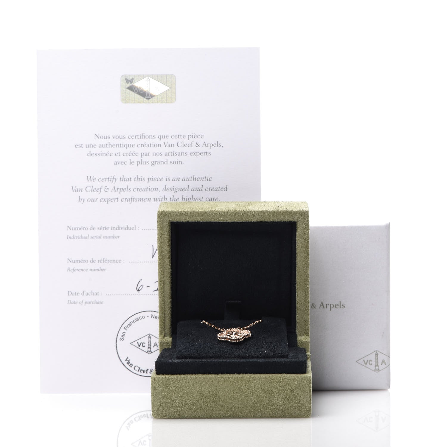 Van Cleef & Arpels 18K Rose Gold Vintage Alhambra Pendant Necklace 6 of 6