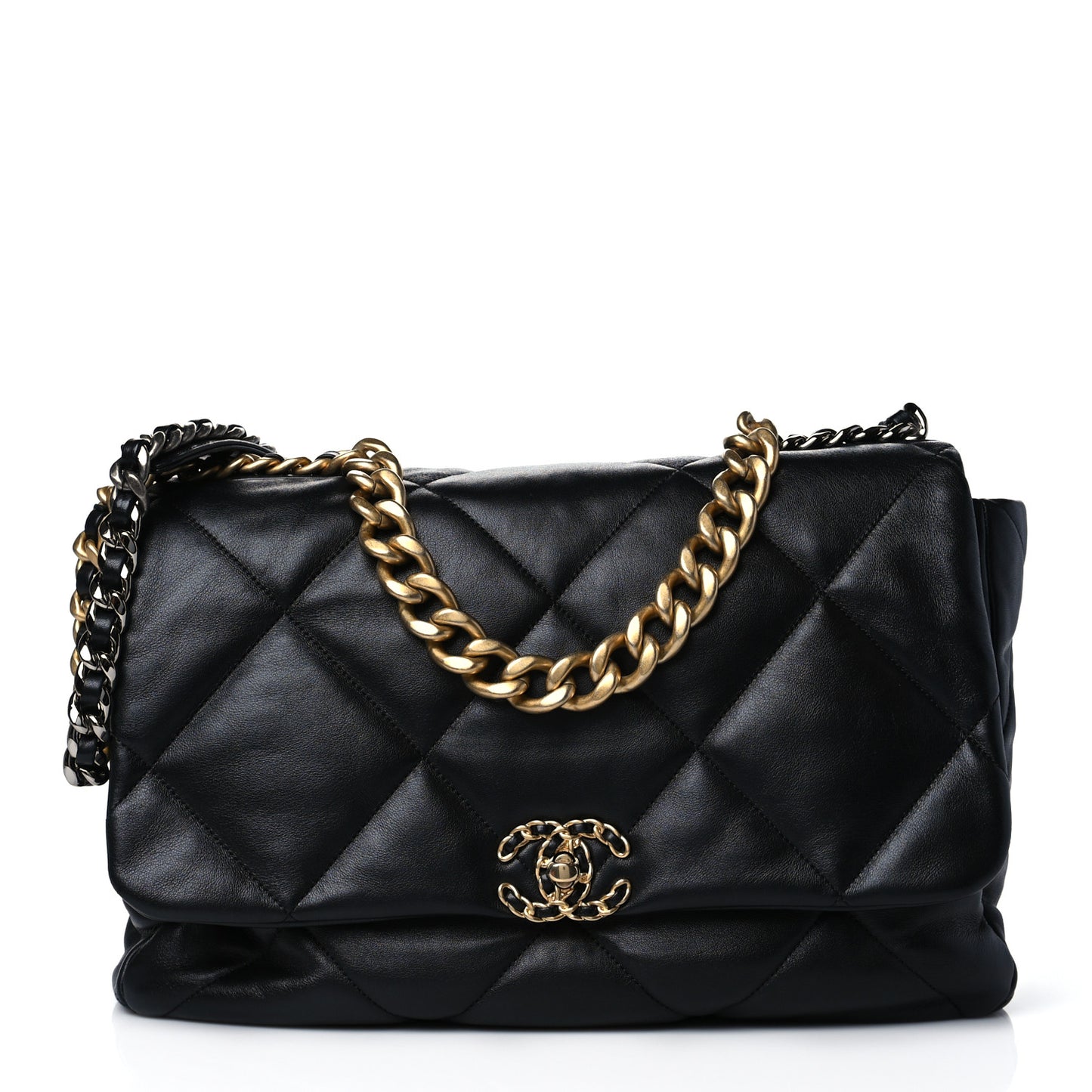Lambskin Quilted Maxi Chanel 19 Flap Black