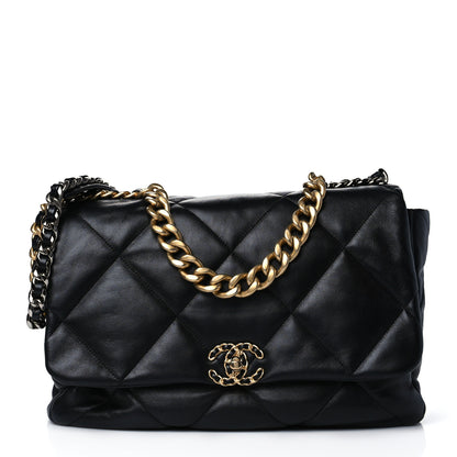 Chanel Lambskin Quilted Maxi Chanel 19 Flap Black 1 of 10