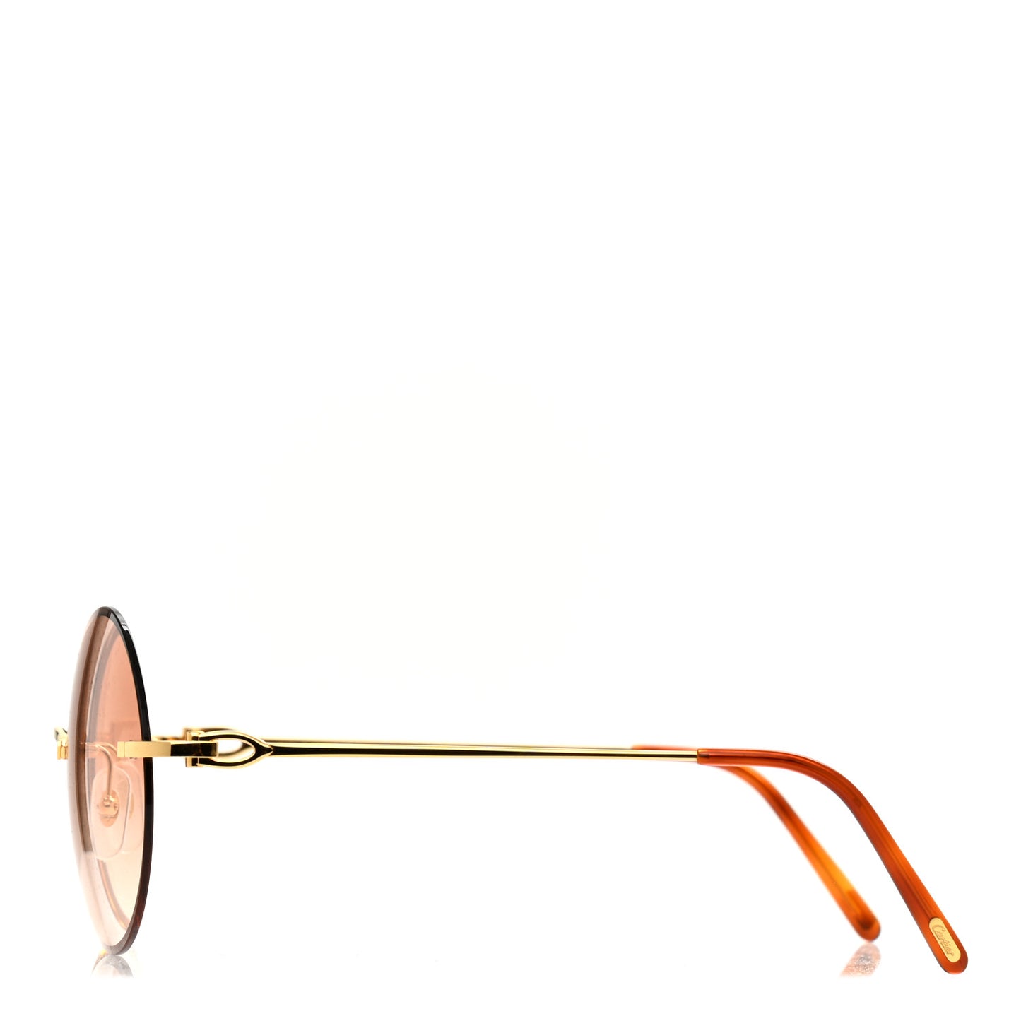 Premiere De Cartier Round Sunglasses Brown Gold