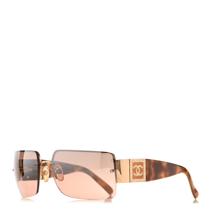 Chanel Tortoise Crystal CC Logo Sunglasses 4095-B 1 of 8