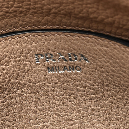 Prada Vitello Daino Double Zip Crossbody Bag Cammeo 7 of 10