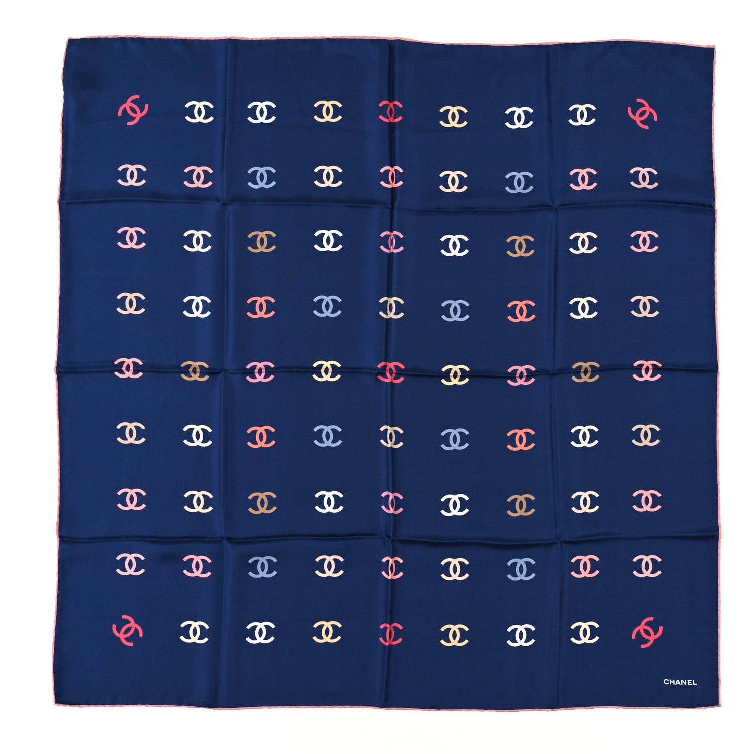 Chanel Silk CC Square Scarf Blue 1 of 3