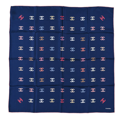 Chanel Silk CC Square Scarf Blue 1 of 3
