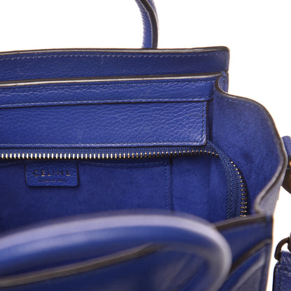 Celine Drummed Calfskin Nano Luggage Indigo 16 of 20