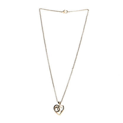Chanel CC Heart Chain Pendant Necklace Gold 3 of 5