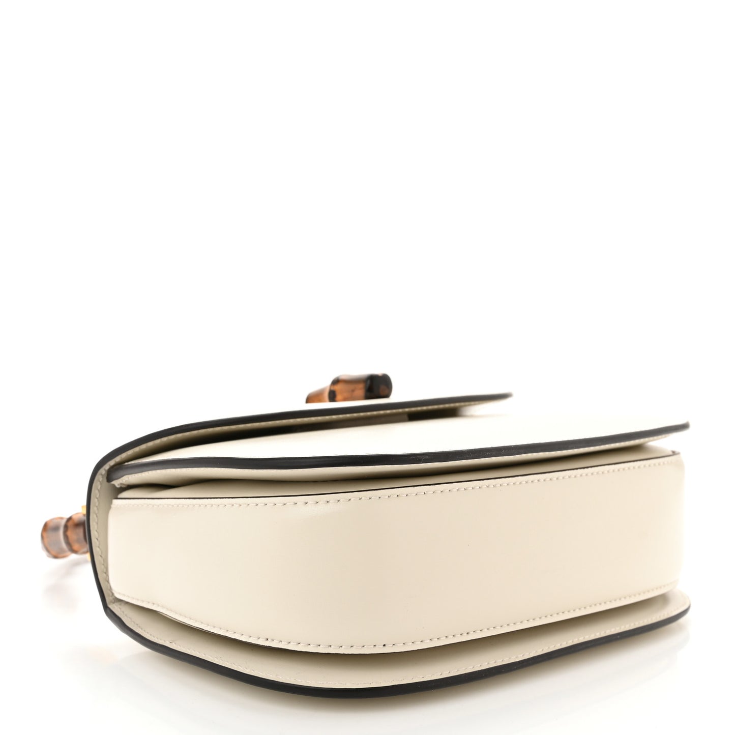 Boarded Dyana Lux Calfskin Web Small Bamboo 1947 Top Handle Bag Mystic White