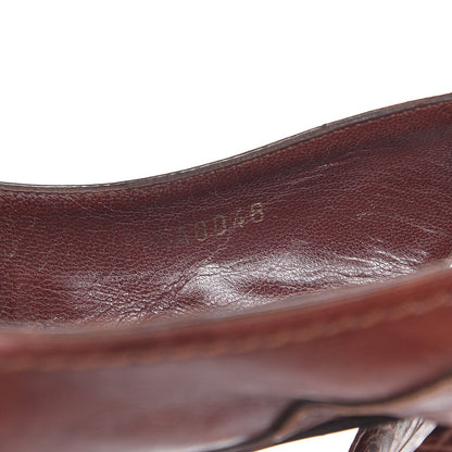 Louis Vuitton Calfskin Croc Embossed Slingback Heels 36.5 Brown 11 of 11