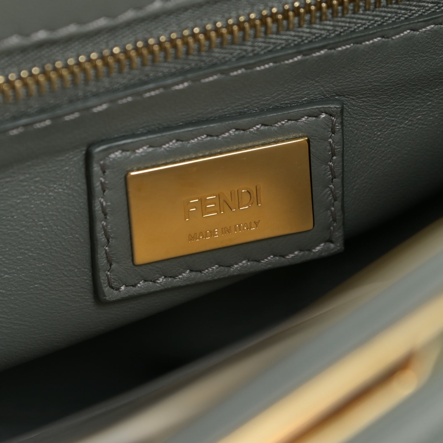 Fendi Nappa Mini Peekaboo Iconic Satchel Fumo 6 of 14