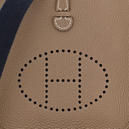 Hermes Taurillon Clemence Amazone Evelyne TPM Etoupe Bleu Indigo 8 of 11