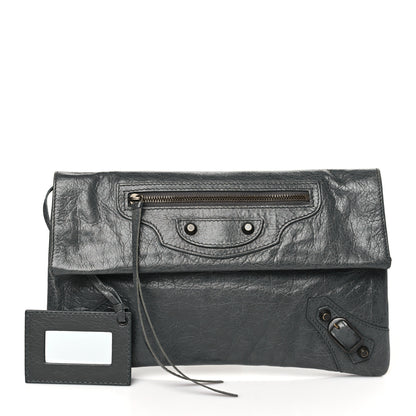 Balenciaga Agneau Classic Hardware Envelope Clutch Gris Tarmac 3 of 12