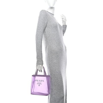 Prada Sequin Mesh Small Tote Bag Lilium 2 of 10