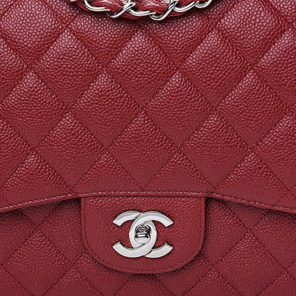 Chanel Caviar Quilted Jumbo Single Flap Dark Red 9 of 12