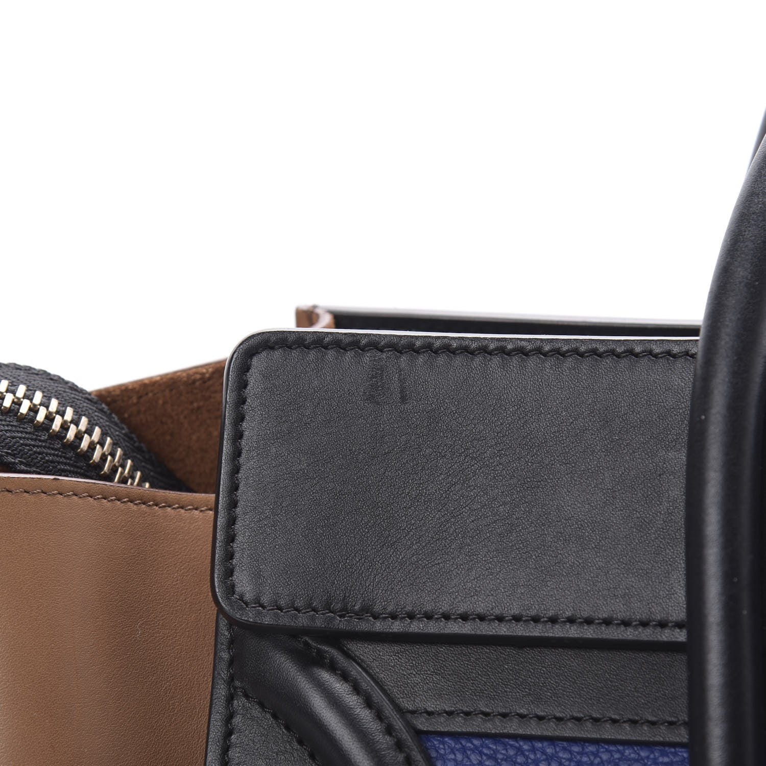 Celine Drummed Calfskin Micro Tri-Color Luggage Indigo 14 of 15