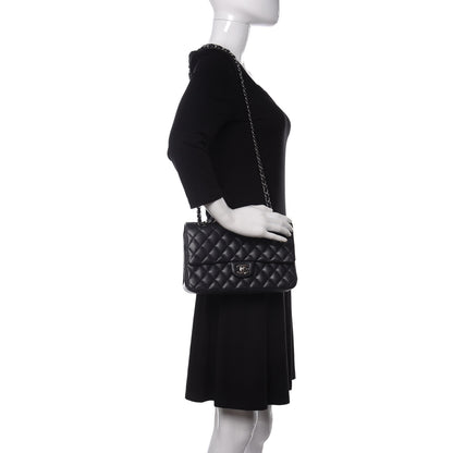 Chanel Lambskin Quilted Medium Double Flap Navy 2 of 17