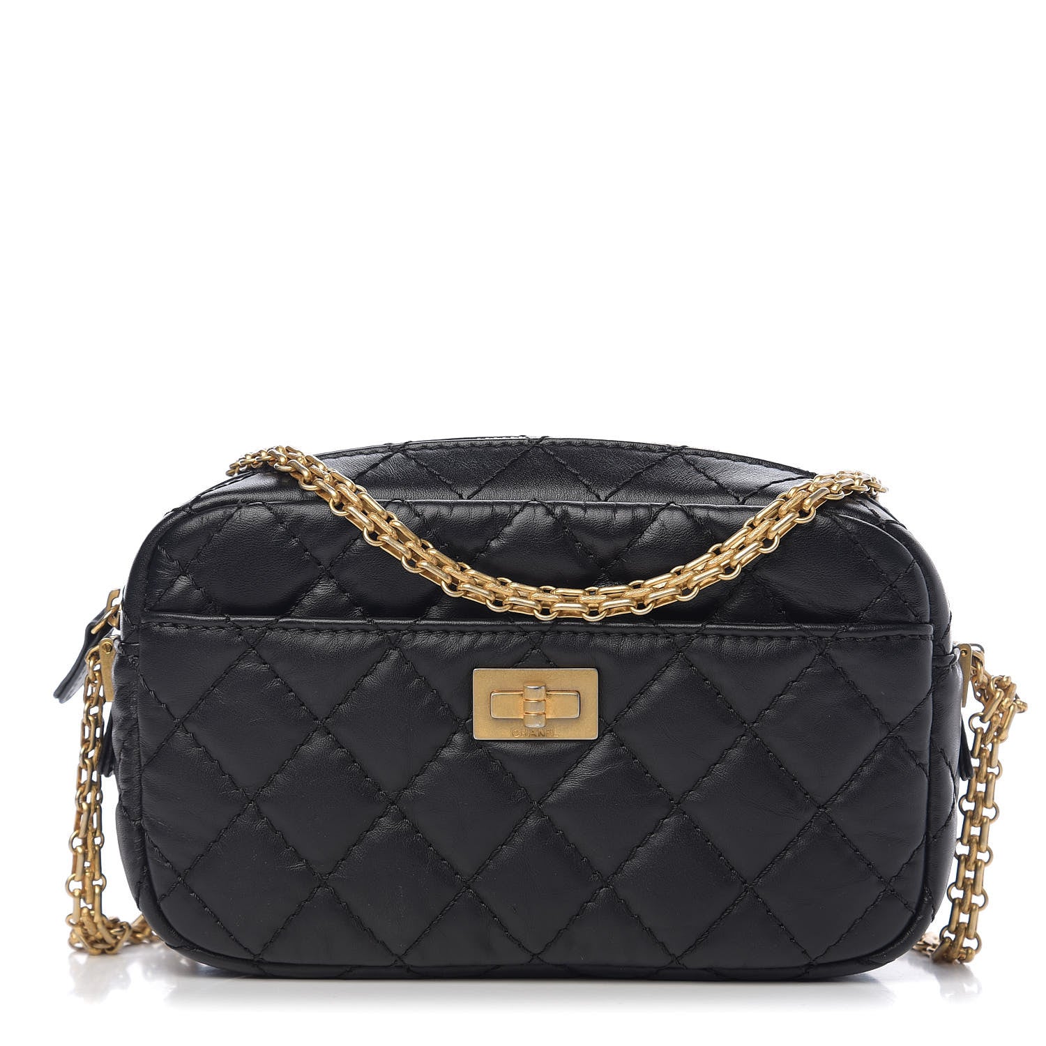 Chanel Aged Calfskin Quilted Mini Reissue Camera Case Black 1 of 10