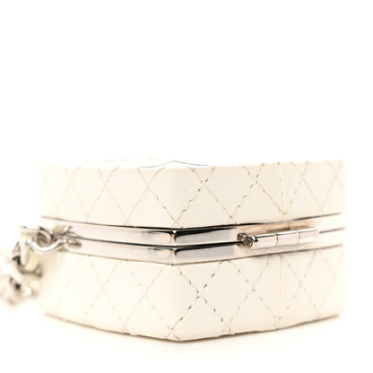 Chanel Goatskin Quilted Clutch With Chain White 9 of 10