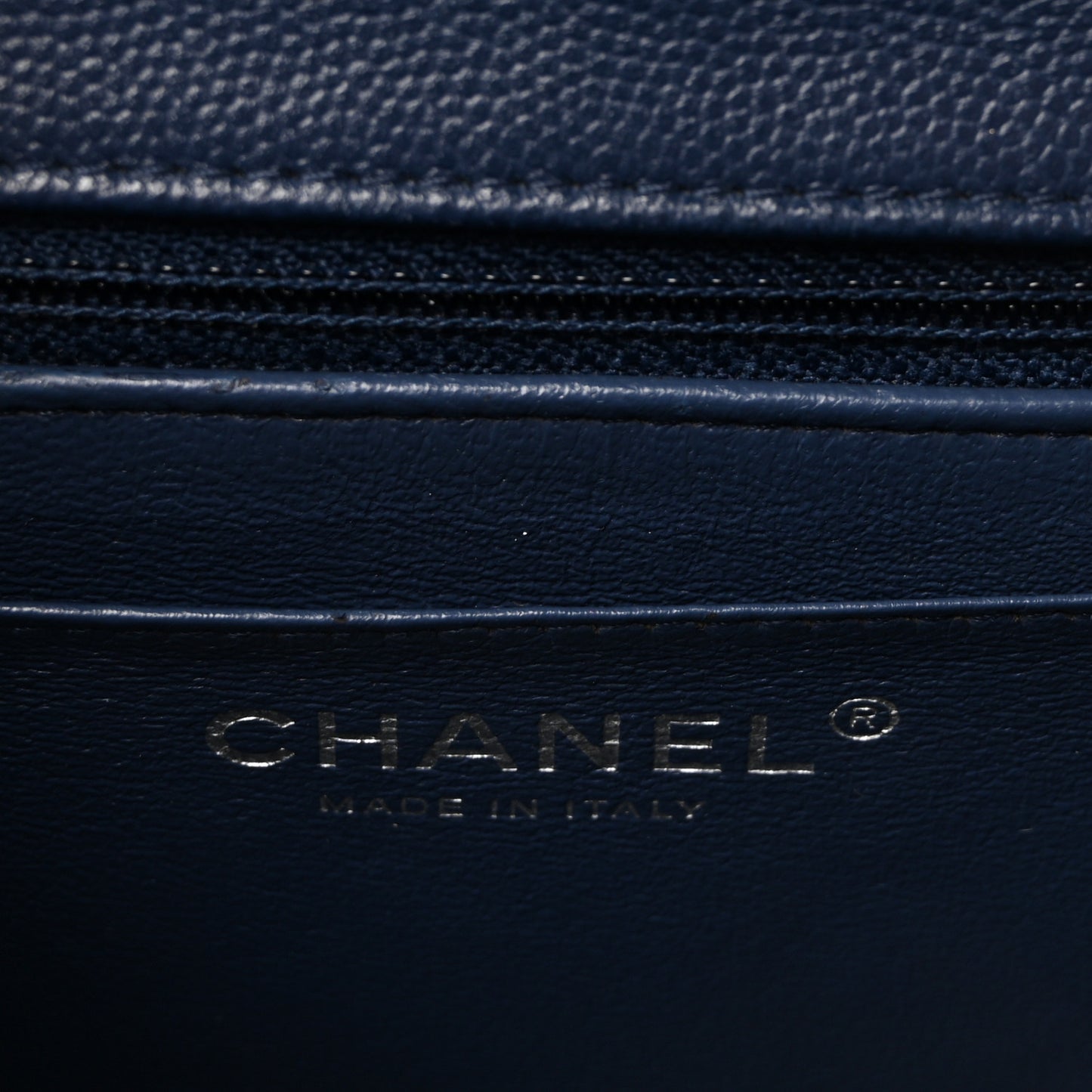 Caviar Quilted Mini Square Flap Navy
