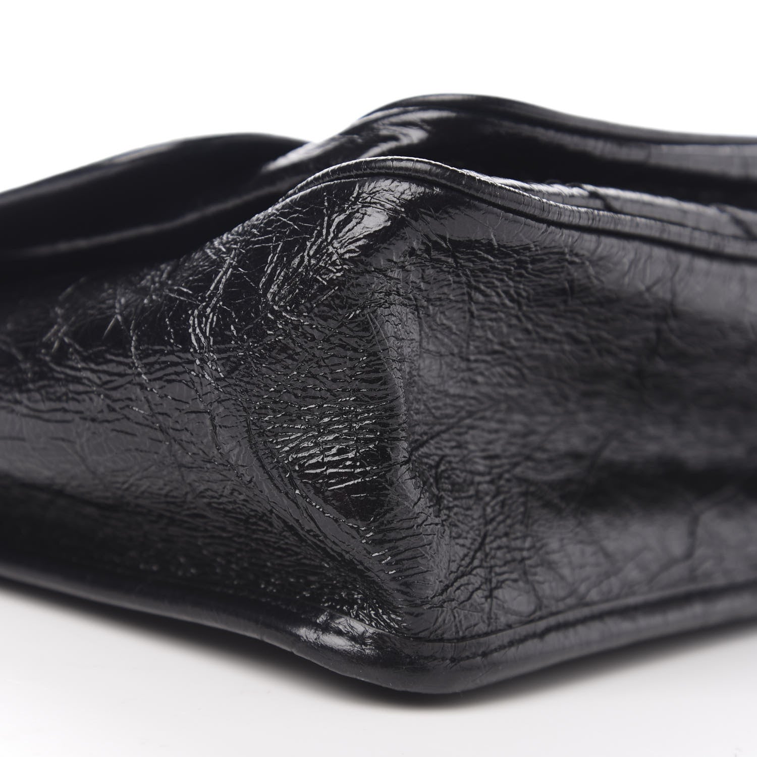 Saint Laurent Crinkled Calfskin Matelasse Monogram Medium Niki Chain Satchel Black 7 of 9