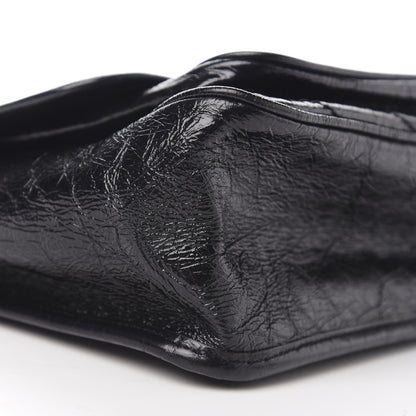 Saint Laurent Crinkled Calfskin Matelasse Monogram Medium Niki Chain Satchel Black 7 of 9