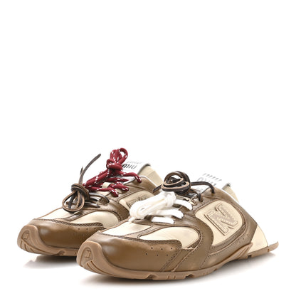 Miu Miu X NEW BALANCE Bleached Calfskin 530 SL Slip-On Sneakers 38.5 Cinnamon Travertine Gray 4 of 8