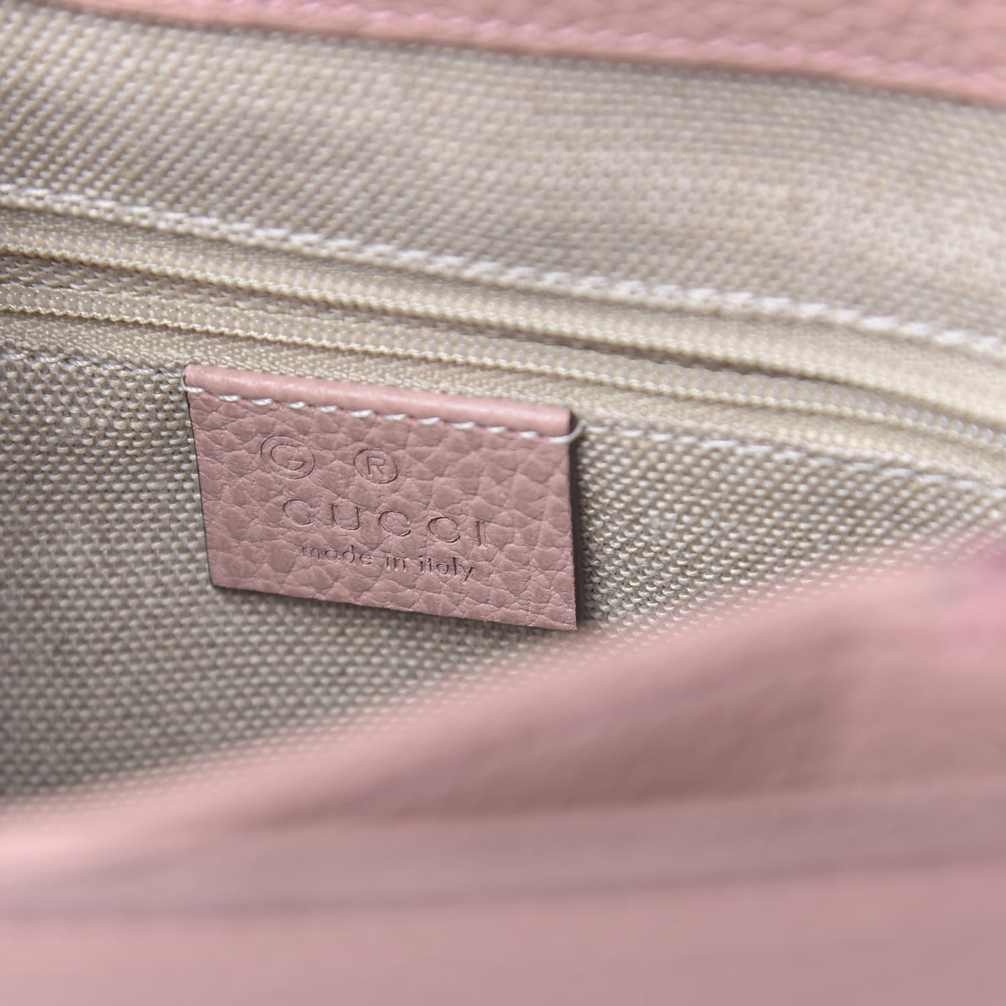 Dollar Calfskin Interlocking G Top Handle Shoulder Bag Soft Pink