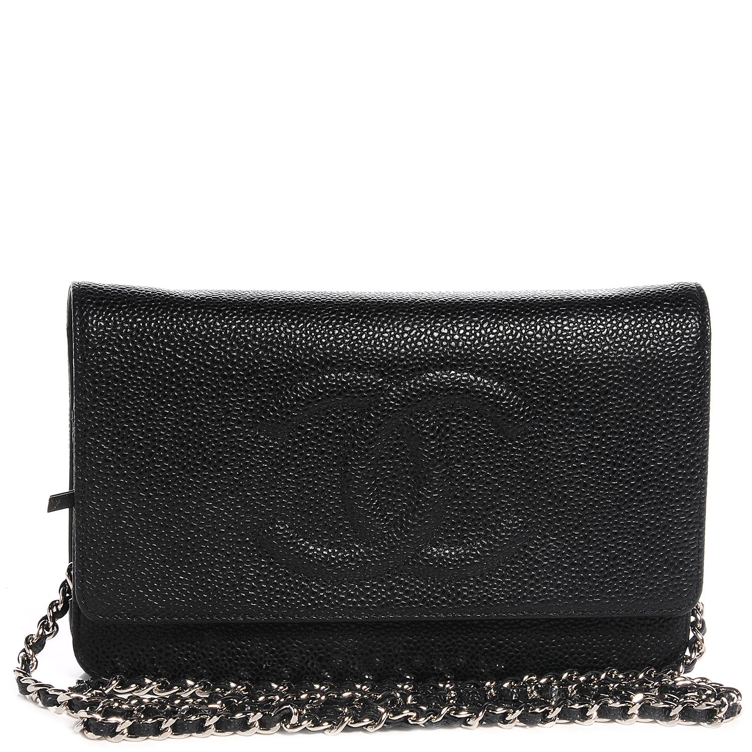 Chanel Caviar Timeless CC Wallet on Chain WOC Black 1 of 8