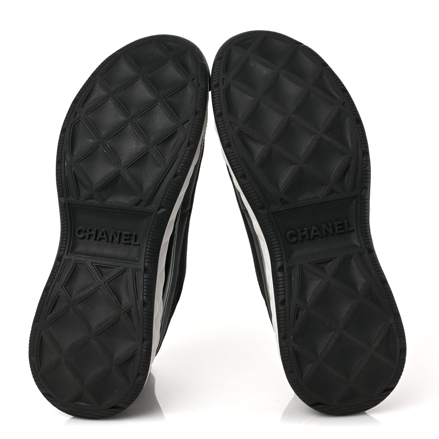Velvet Calfskin Mixed Fibers CC Sneakers 38.5 Black