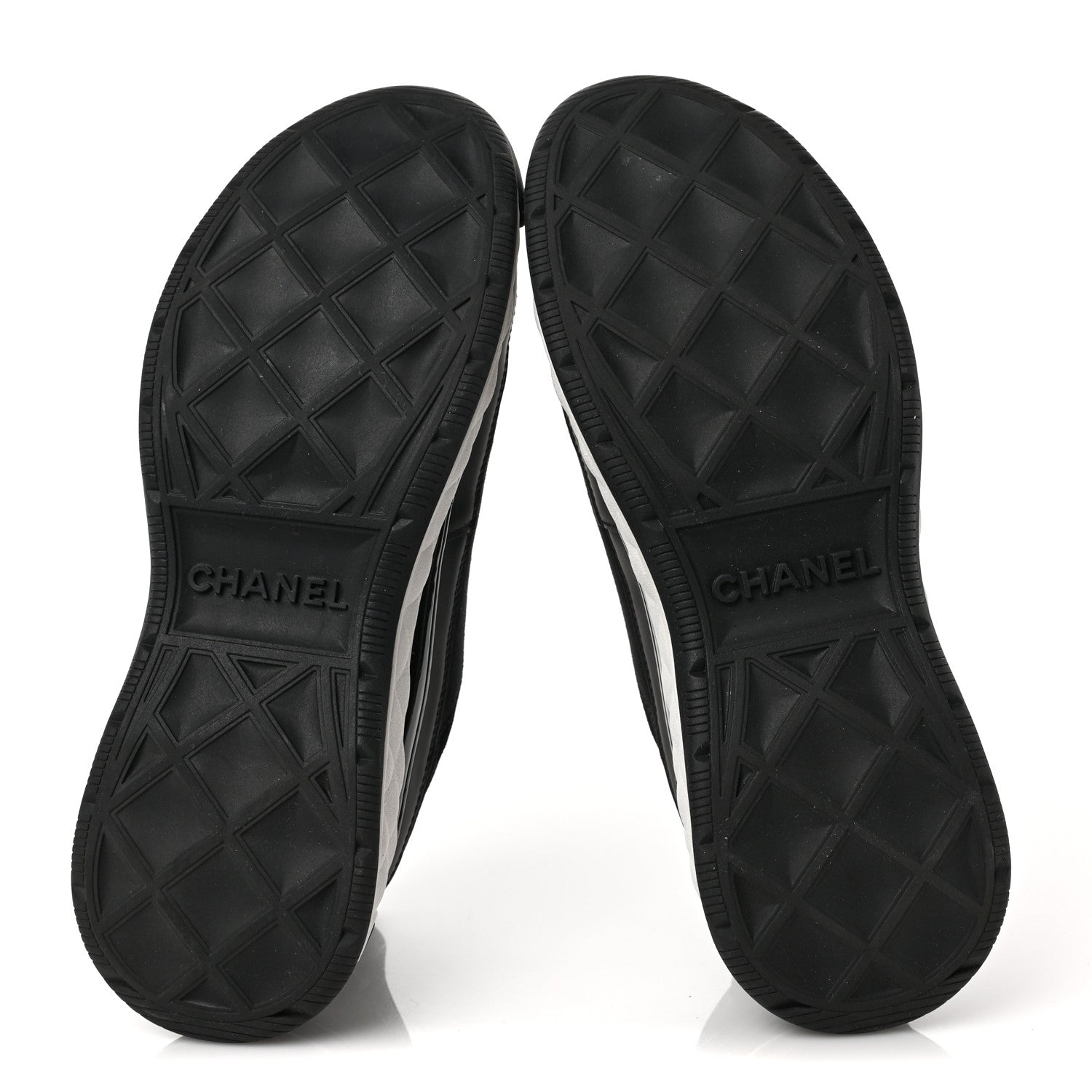 Chanel Velvet Calfskin Mixed Fibers CC Sneakers 38.5 Black 6 of 9