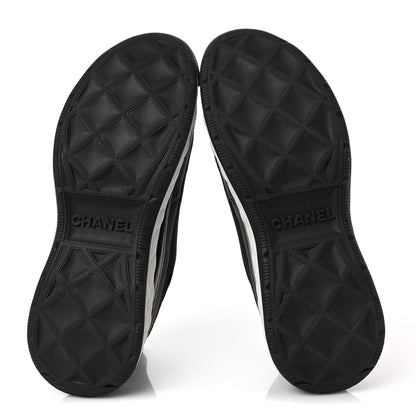 Chanel Velvet Calfskin Mixed Fibers CC Sneakers 38.5 Black 6 of 9