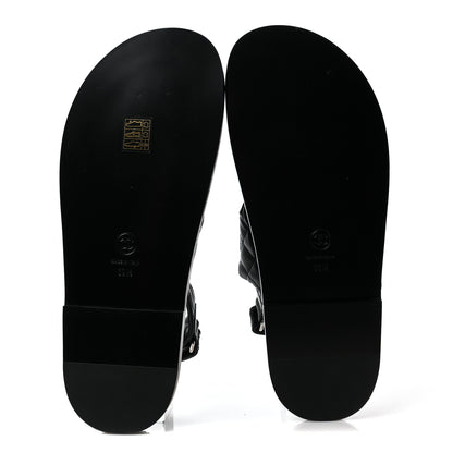 Chanel Lambskin Velcro Dad Sandals 39.5 Black 5 of 9