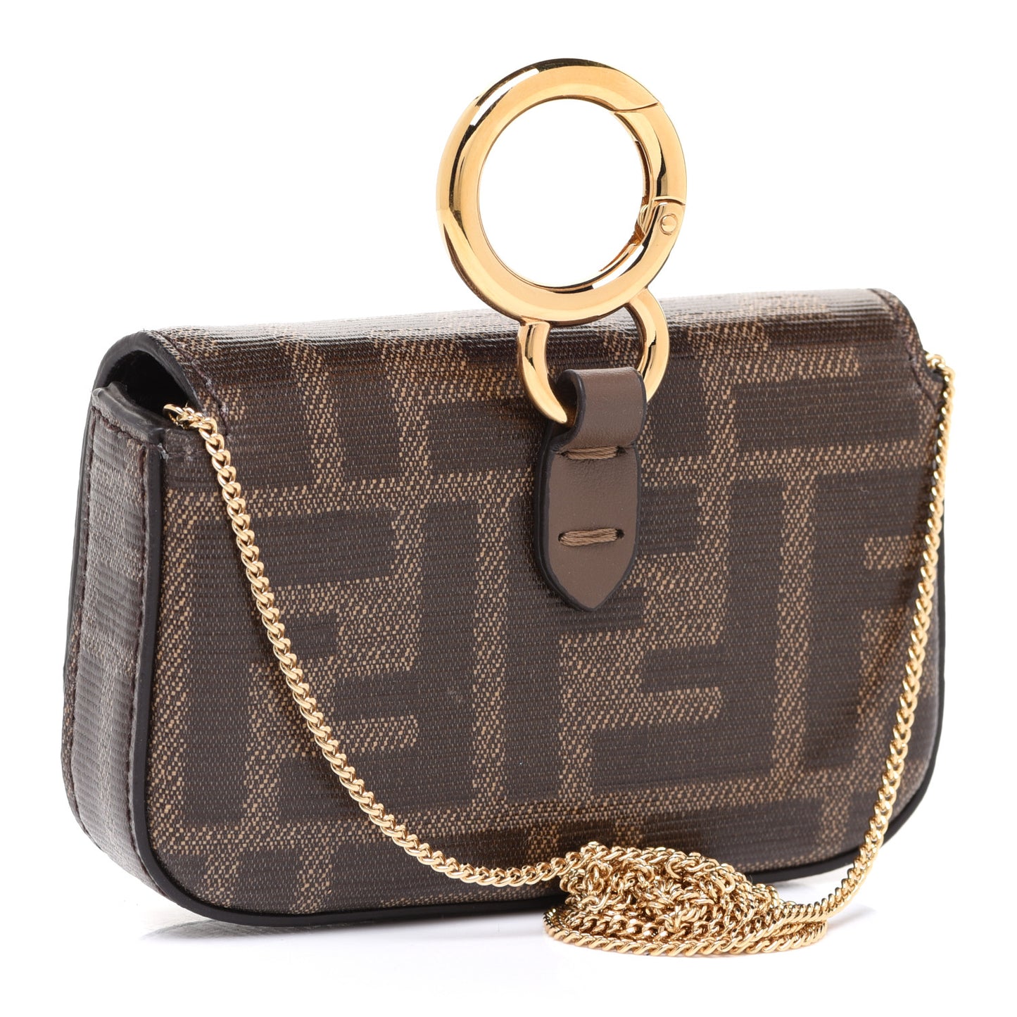 Glazed Fabric FF 1974 Nano Baguette Charm Mogano Panna