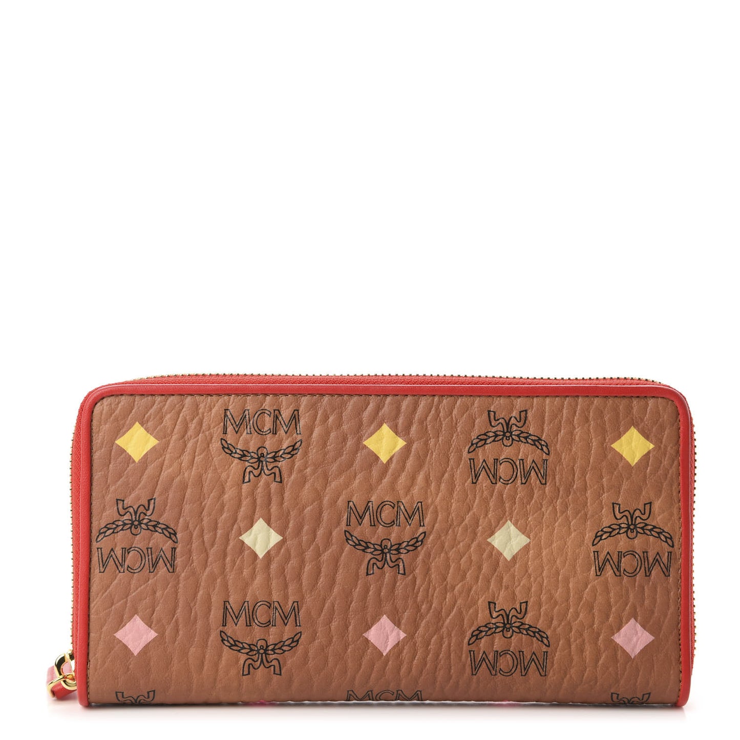 Skyoptic Visetos Zip Around Wallet Cognac Red