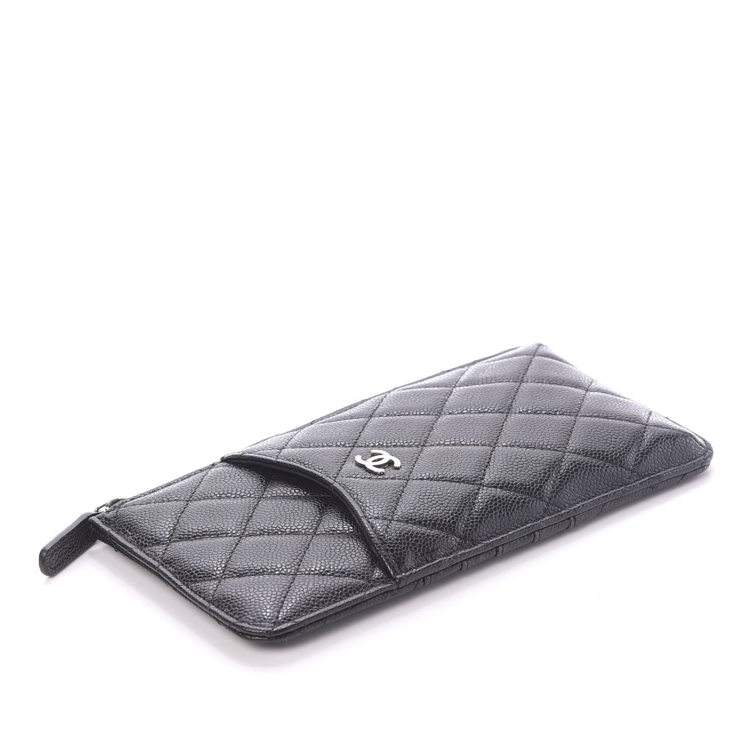 Chanel Caviar Quilted Classic Flat Wallet Pouch Black 4 of 10