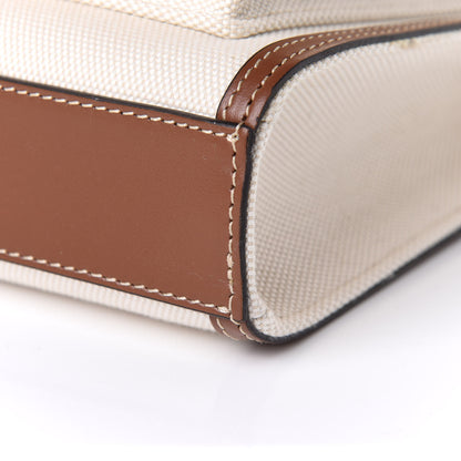 Burberry Canvas Smooth Calfskin Two Tone Mini Pocket Bag Natural Malt Brown 10 of 10